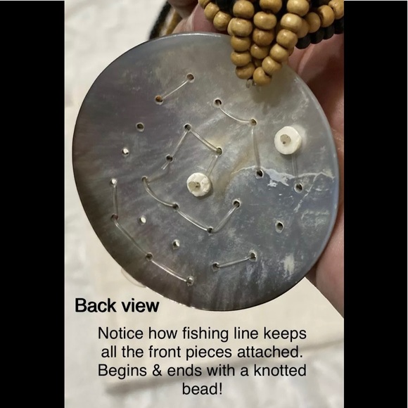 🏖 HP 🏖 Beach Jewelry! Hand Stitched Beads & Shell Pendant - Picture 4 of 10